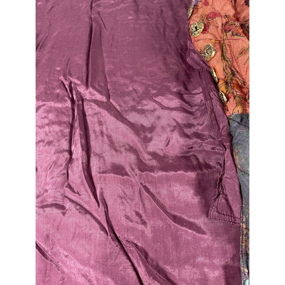VTG Natural Choice by S.R.G. Quilted Patchwork Vest L Rayon Boho Gypsy India L - Picture 8 of 10